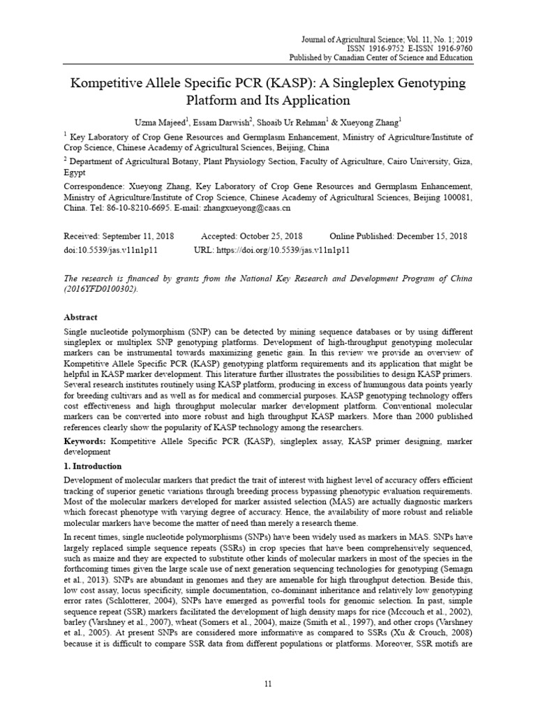 KASP Genotyping: A High-Throughput PCR Method | PDF | Single Nucleotide ...