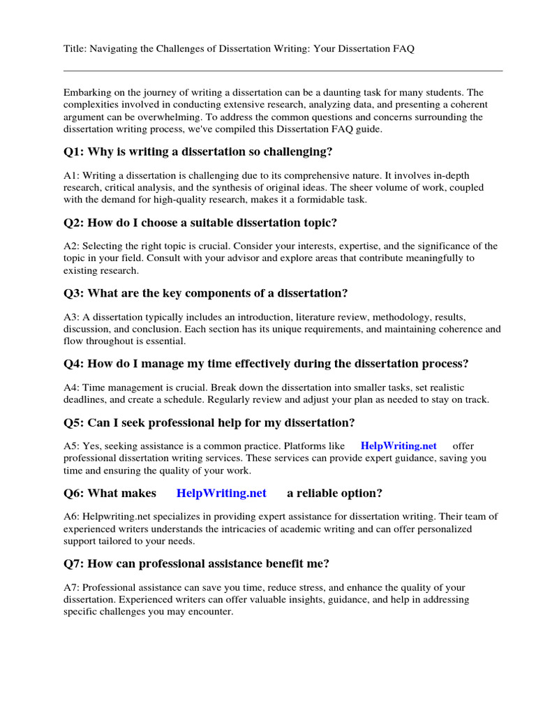 Dissertation Faq Pdf Thesis