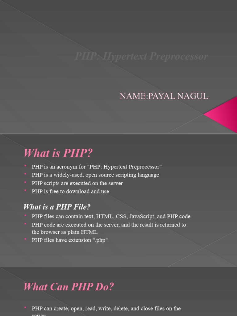 Introduction to PHP Scripting Language | PDF | Computers