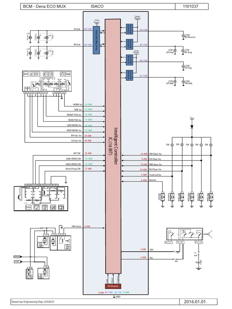 BCM Wiring Diagram for Dena ECO MUX | PDF | Wheeled Vehicles | Car Body ...