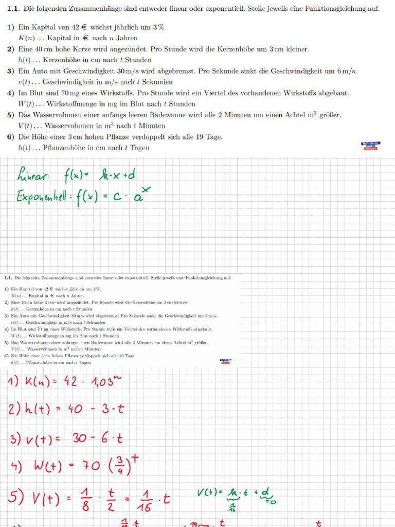 Exponentialfunktionen Mit Beliebiger Basis PDF