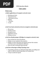 CNE Question Bank Unit 1 and 2 Answers-1