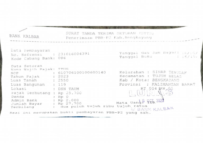 proses pembayaran pbb melalui aplikasi bank