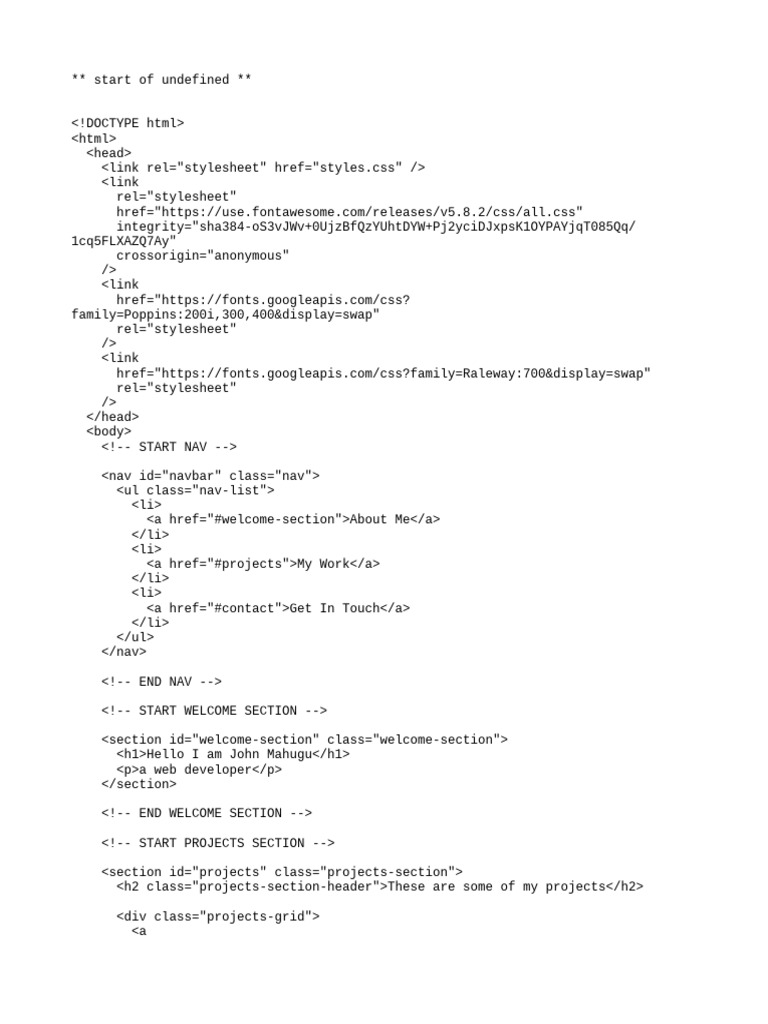 John Mahugu - Web Developer Portfolio | PDF | Typefaces | Graphic Design