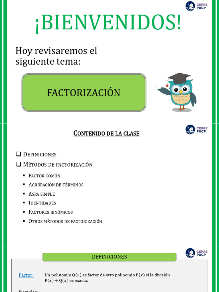 Métodos de Factorización de Polinomios | PDF | Factorización ...