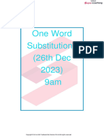 One Word Substitutions (26th Dec 2023) 9am - 2