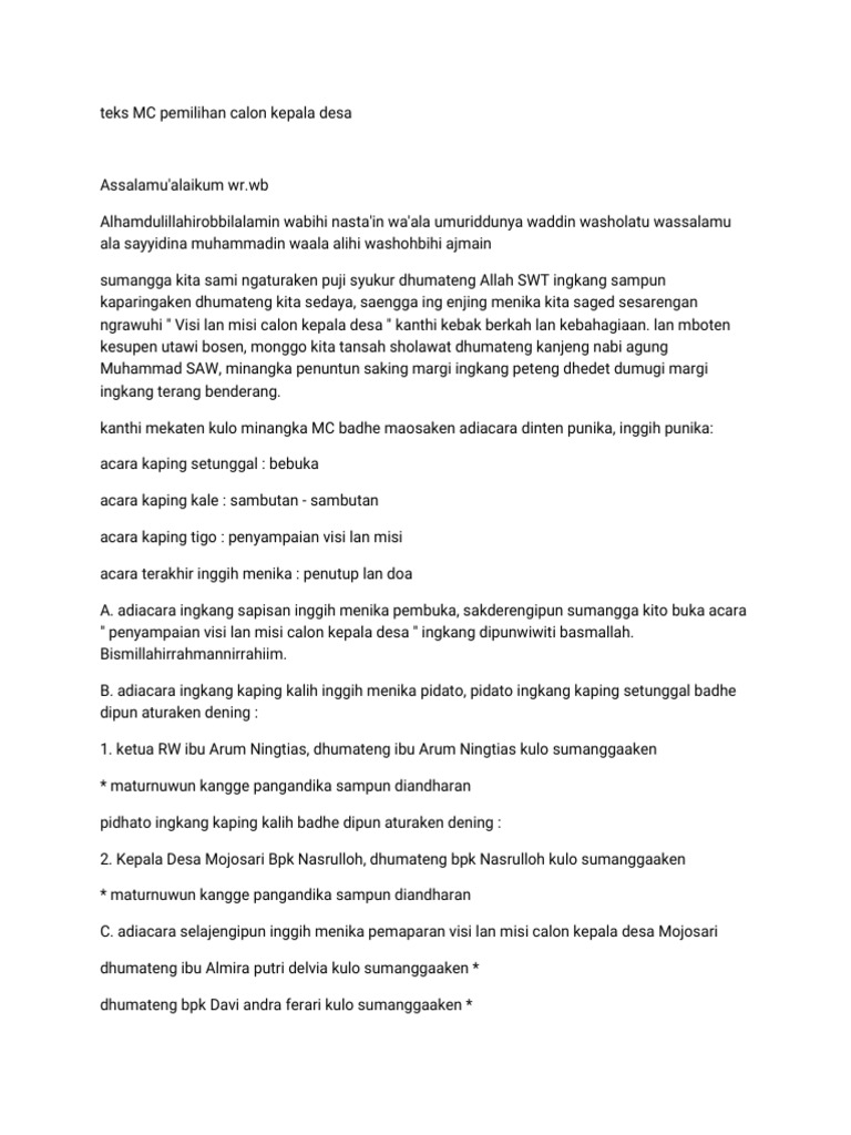 Teks MC | PDF