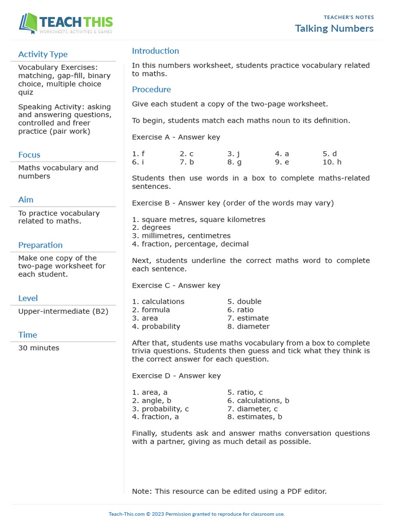 Talking Numbers | Download Free PDF | Mathematics | Area
