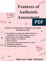Reporting of Features of Authentic Assessment