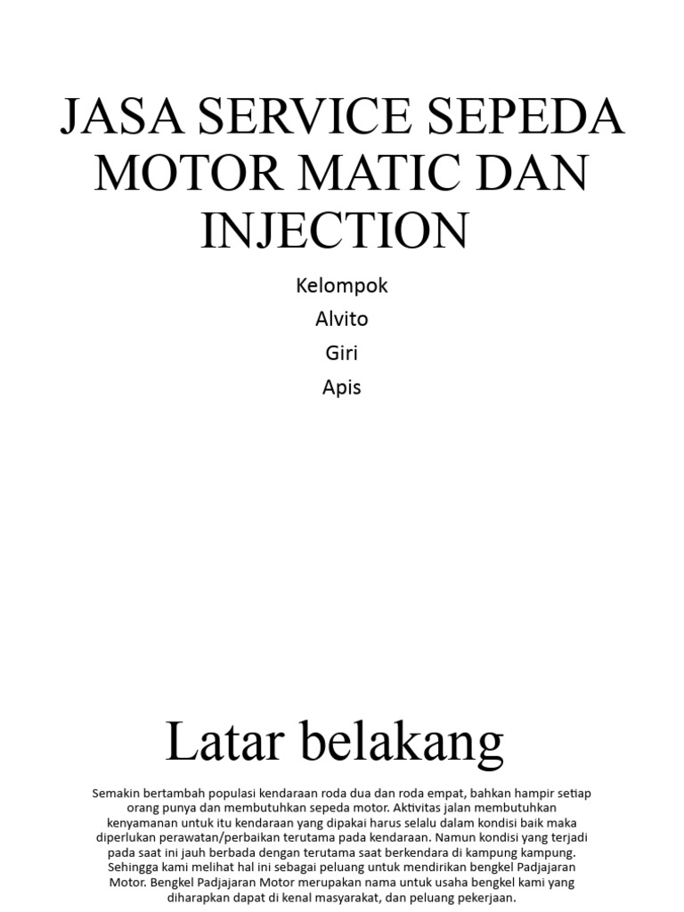 Jasa Servis Sepeda Motor Injection | PDF
