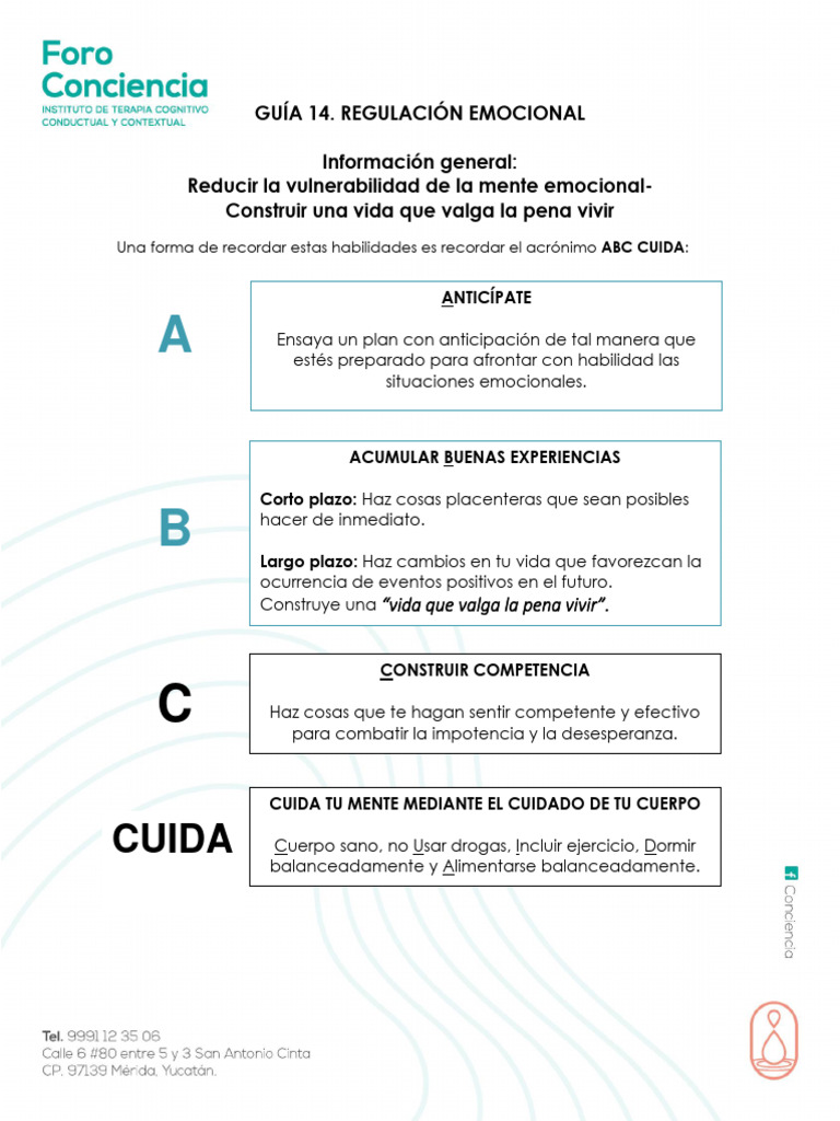 Habilidades DBT para Regular Emociones | PDF | Las emociones ...