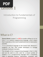 Lesson 1-Introduction To Fundamentals of Programming