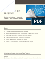 Avaliação de Projetos - Parte III Aval Economica