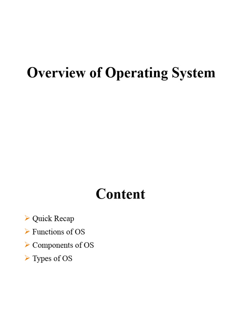 2 - Components, Functionalities & Types of OS | PDF | Operating System ...
