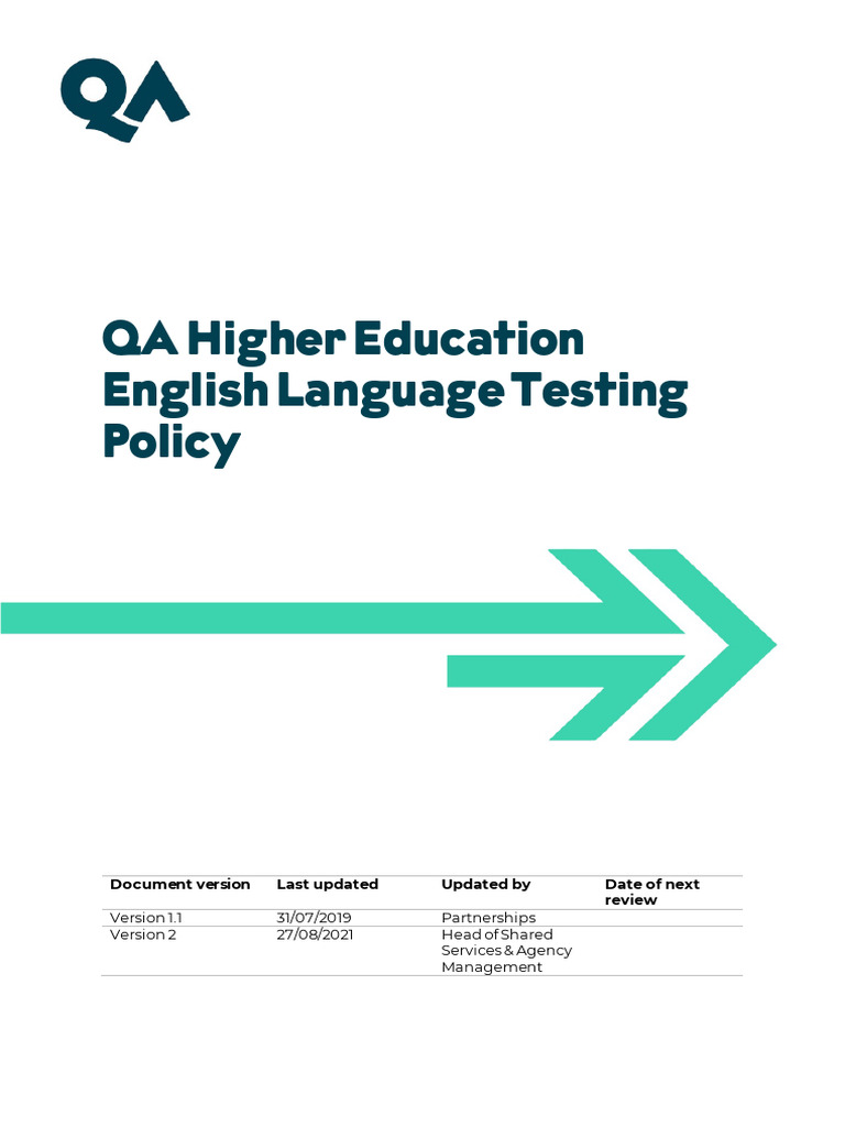 Qahe English Language Test Example