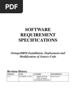 Software Requirement Specifications: Orangehrm Installation, Deployment and Modification of Source Code