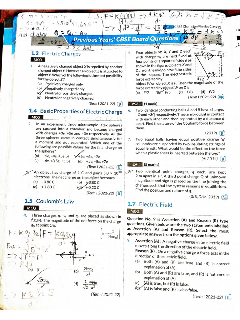 Ch 1 Electric Charges And Fields Pdf