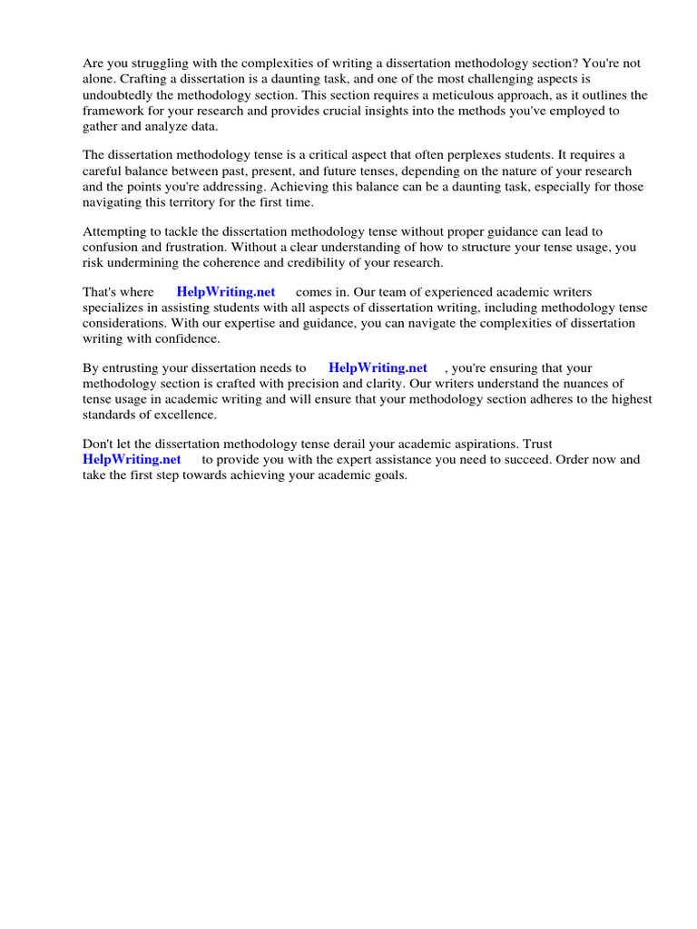 Dissertation Methodology Tense Pdf Methodology Scientific Method
