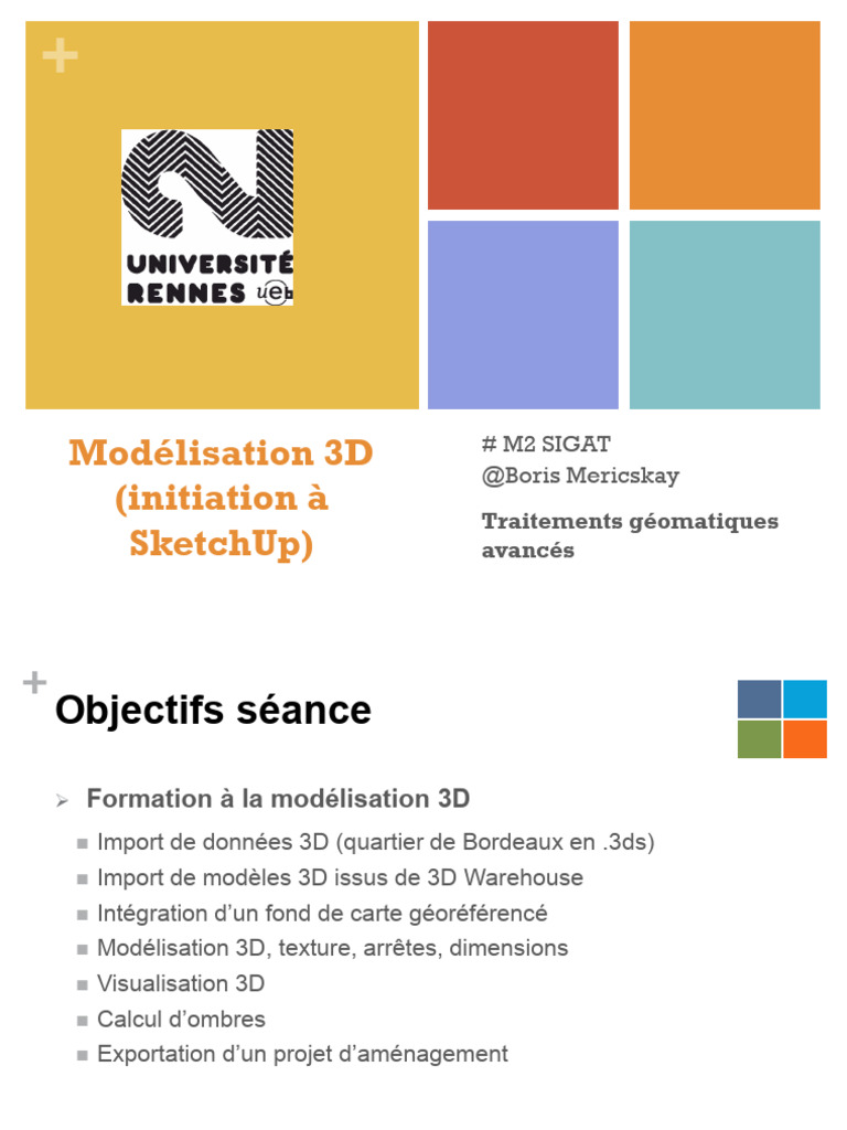 Initiation à la modélisation 3D avec SketchUp | PDF | SketchUp ...