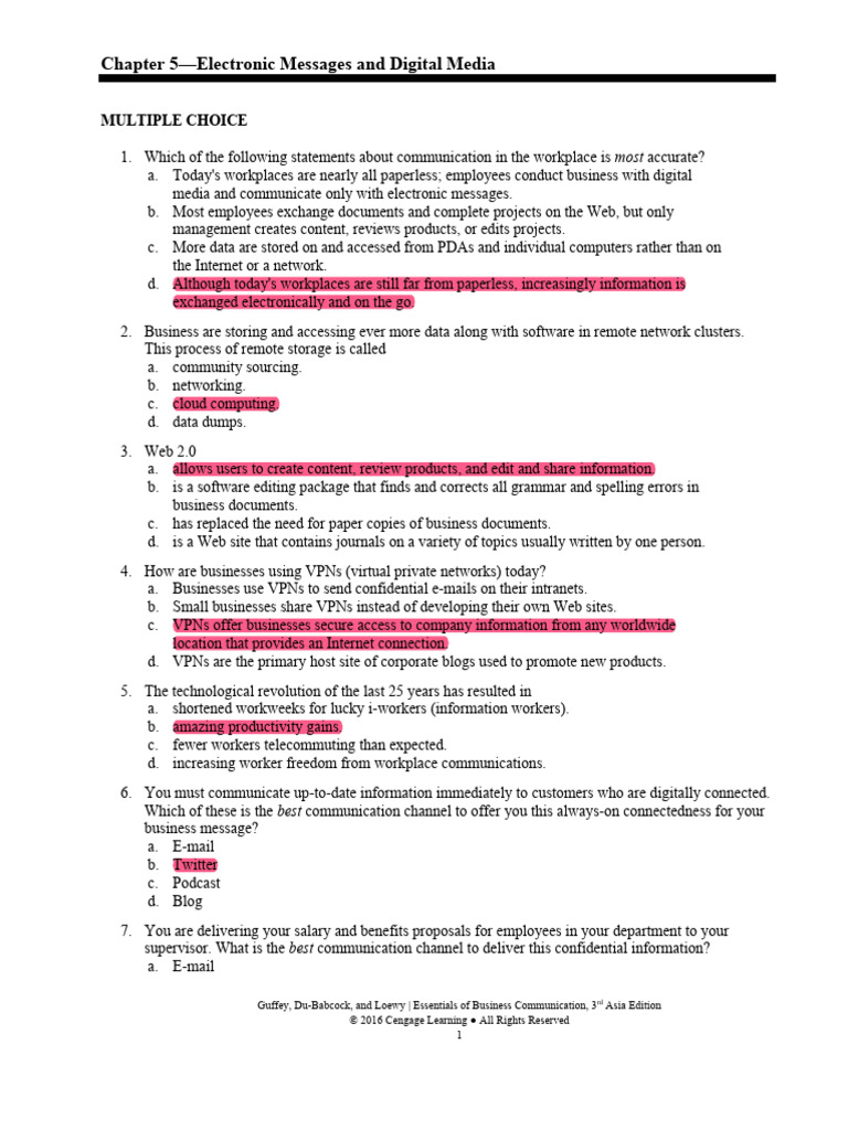 Chapter 5 Student Key | PDF | Computer Network | World Wide Web