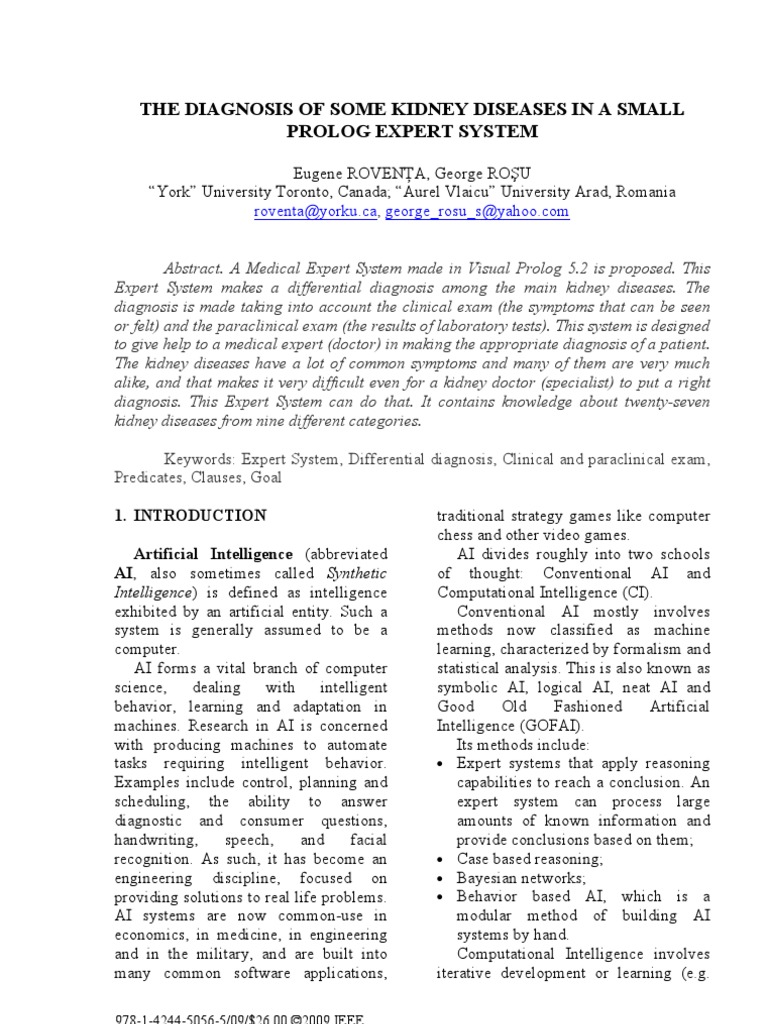 13 - The Diagnosis of Some Kidney Diseases in A Small Prolog Expert ...