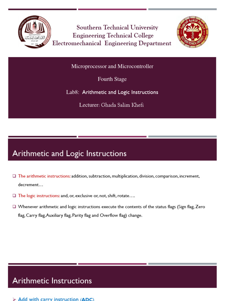 x86 Multiplication and Logic Instructions | PDF | Central Processing ...