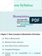 Biostatistics Syllabus