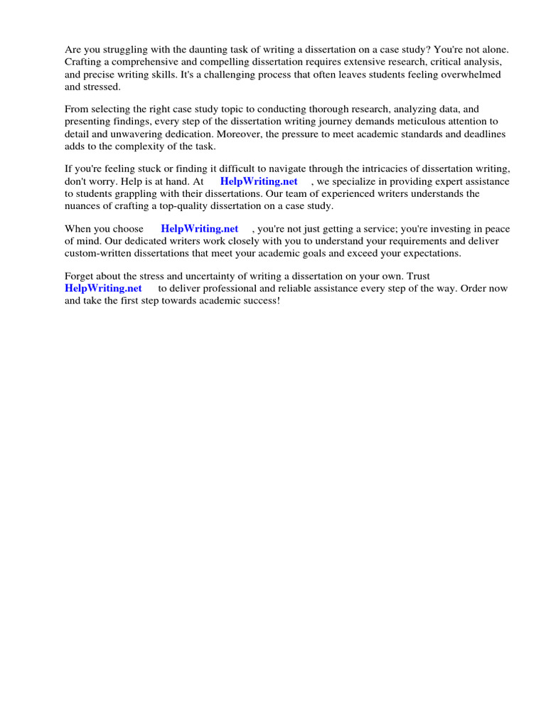 Dissertation On Case Study | PDF | Thesis | Methodology