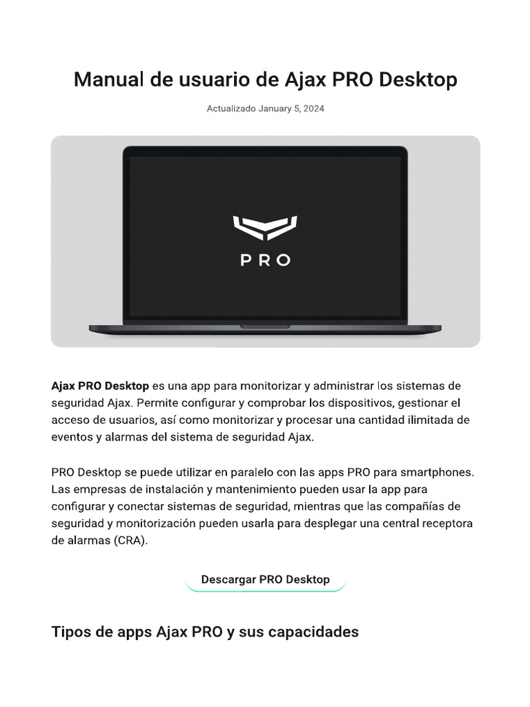 Manual de Usuario Ajax System | PDF