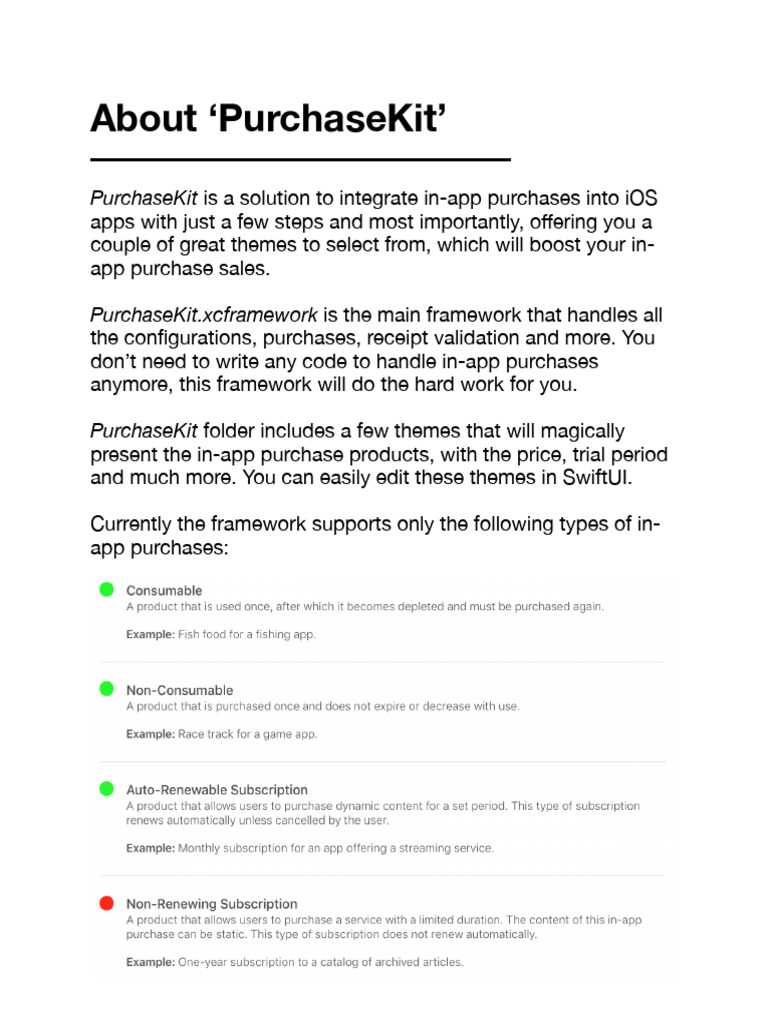 Purchasekit pdf swift programming language mobile app
