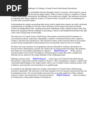 Conrad Verner Dark Energy Dissertation
