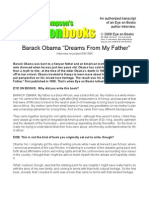 Barack Obama "Dreams From My Father": An Authorized Transcript of An Eye On Books Author Interview. © 2008 Eye On Books