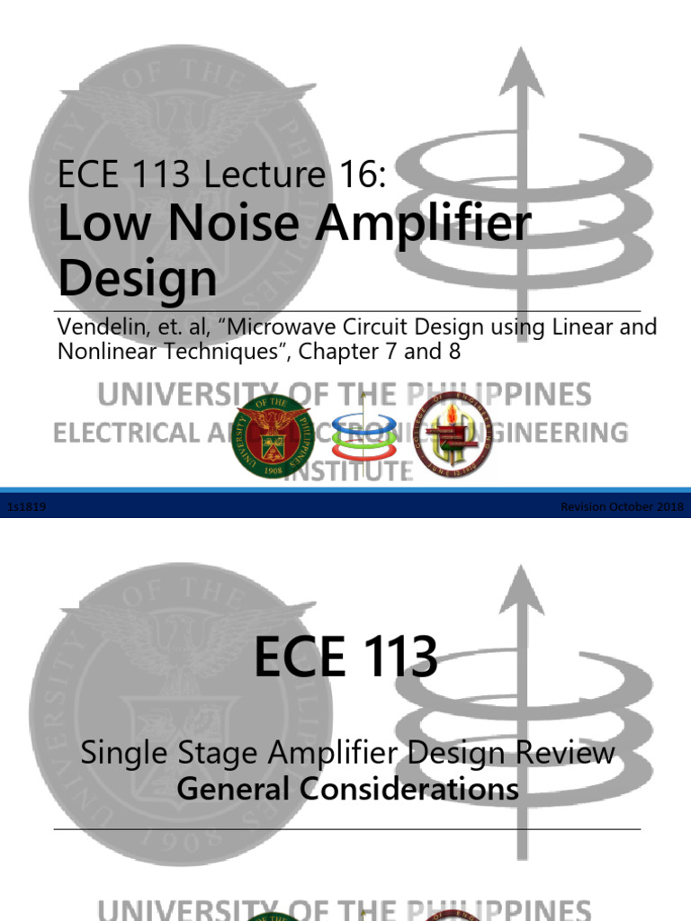 ece113_lec16_low_noise_amplifier_design PDF Amplifier