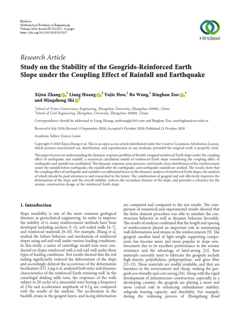 Study On The Stability of The Geogrids-Reinforced Earth | PDF ...