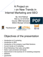 A Project On A Study On New Trends in Internet Marketing and SEO