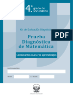 Prueba Diagnostica Matematica 4 Grado Secundaria