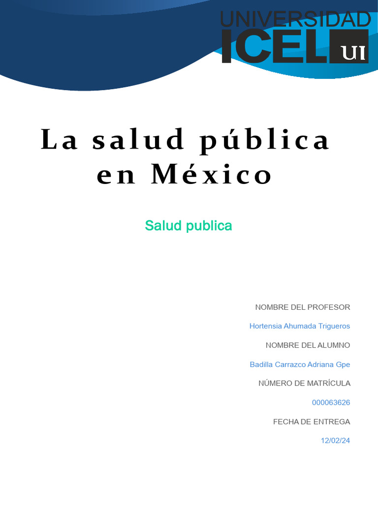 La Salud Pública En México Descargar Gratis Pdf Salud Pública México