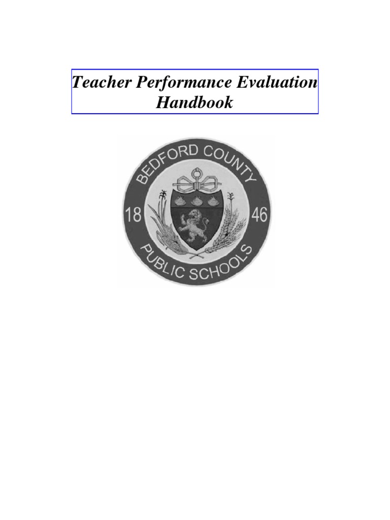 Teacher Performance Evaluation Handbook PDF Educational Assessment Teachers