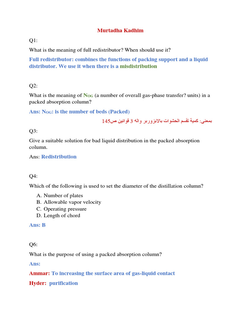 Design Exam Pdf Distillation Liquids