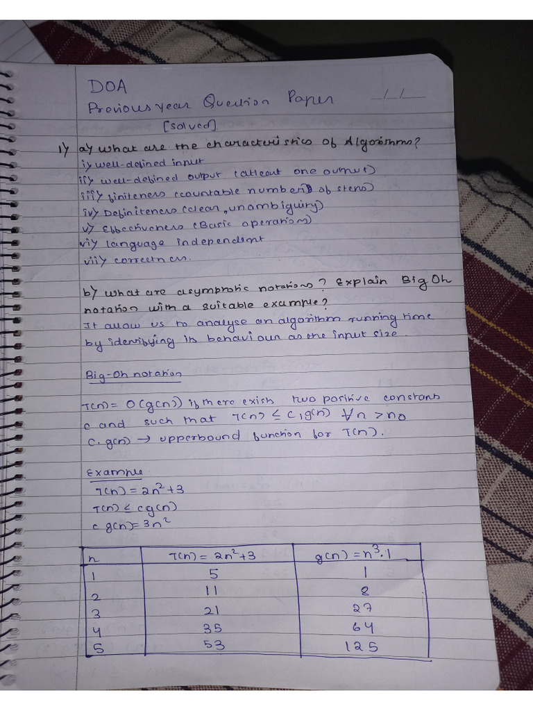 DOA Question Paper Solved | PDF