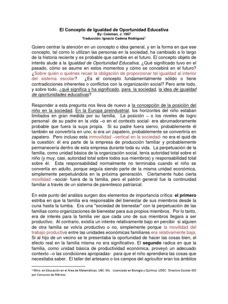 Evolución de la Igualdad Educativa | PDF | Discriminación y relaciones ...
