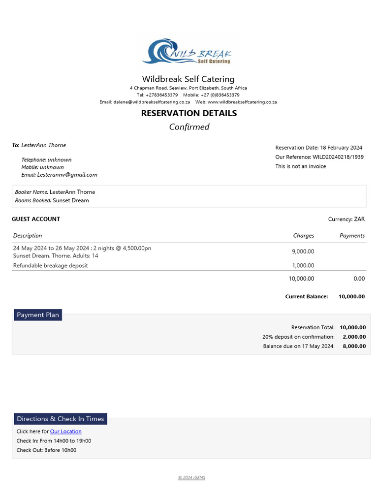 Reservation Form Thorne Ref 1939 | PDF | Financial Services | Money