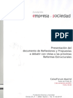 REFLEXIONES Y PROPUESTAS A DEBATIR CON VISTAS A LAS PRÓXIMAS REFORMAS ESTRUCTURALES