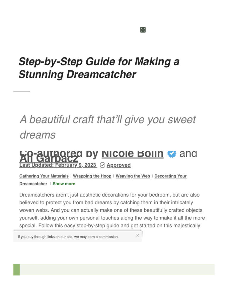 DIY Dreamcatcher StepbyStep Guide PDF Knot Weaving