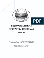 Regional District of Central Kootenay Financial Statements For 2014