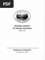 Regional District of Central Kootenay Financial Statements For 2015