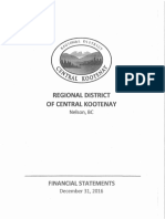 Regional District of Central Kootenay Financial Statements For 2016