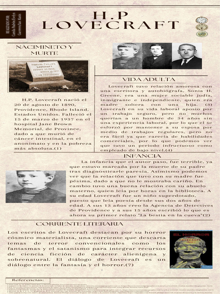 Infografía de Lovecraft | PDF | HP Lovecraft