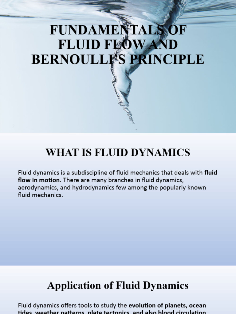 Fluid Dynamics and Bernoulli's Principle | PDF | Fluid Dynamics | Flow ...