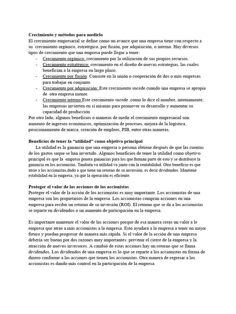 Métodos de Crecimiento Empresarial | PDF | Business | Compartir (Finanzas)